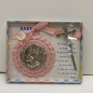 CRIB metal pink and crucifix